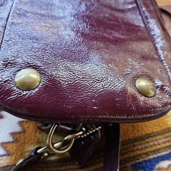 Coach Limited Addition Francine Purple Legacy Tote Bag Bowling Satchel - Picture 6 of 16